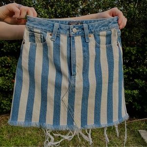 Abercrombie & Fitch Striped Jean Skirt